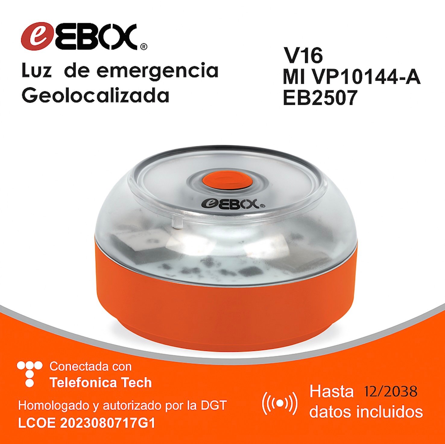 Luz de emergencia Geolocalizada - Naranja