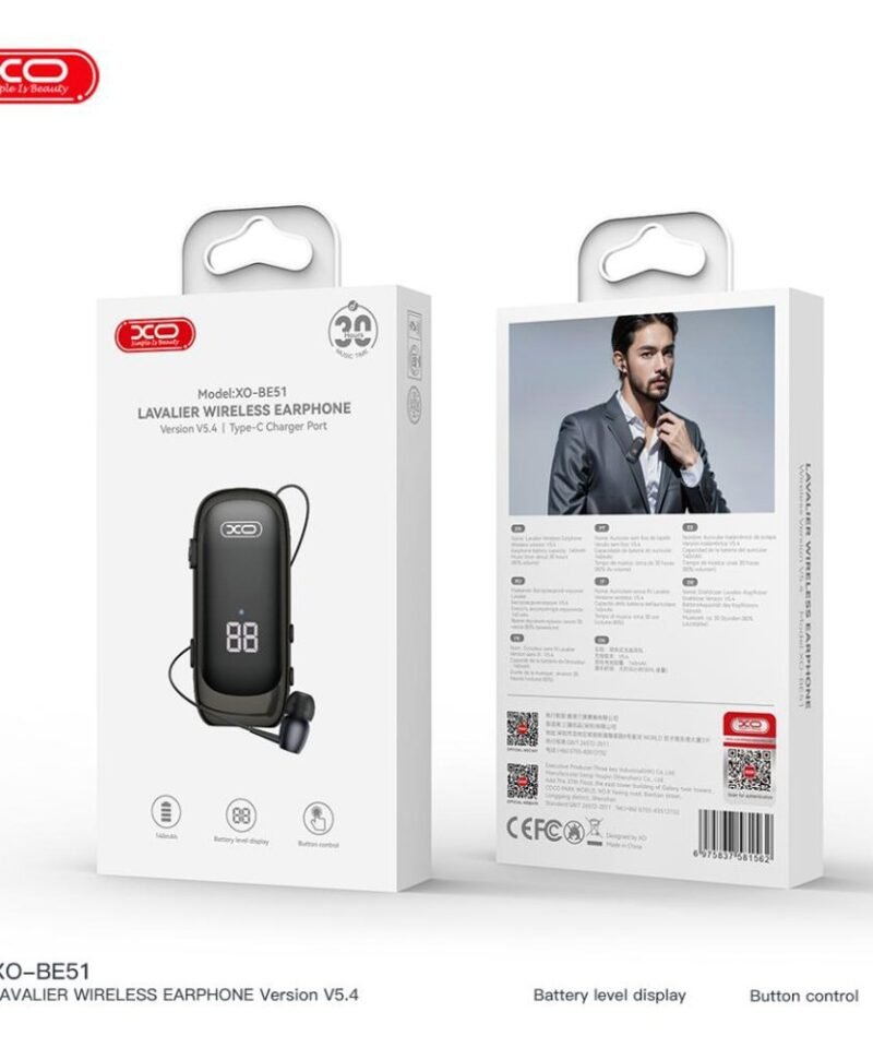 Alternative view of Auricular Bluetooth mono XO-BE51 tipo lavalier con gran autonomía