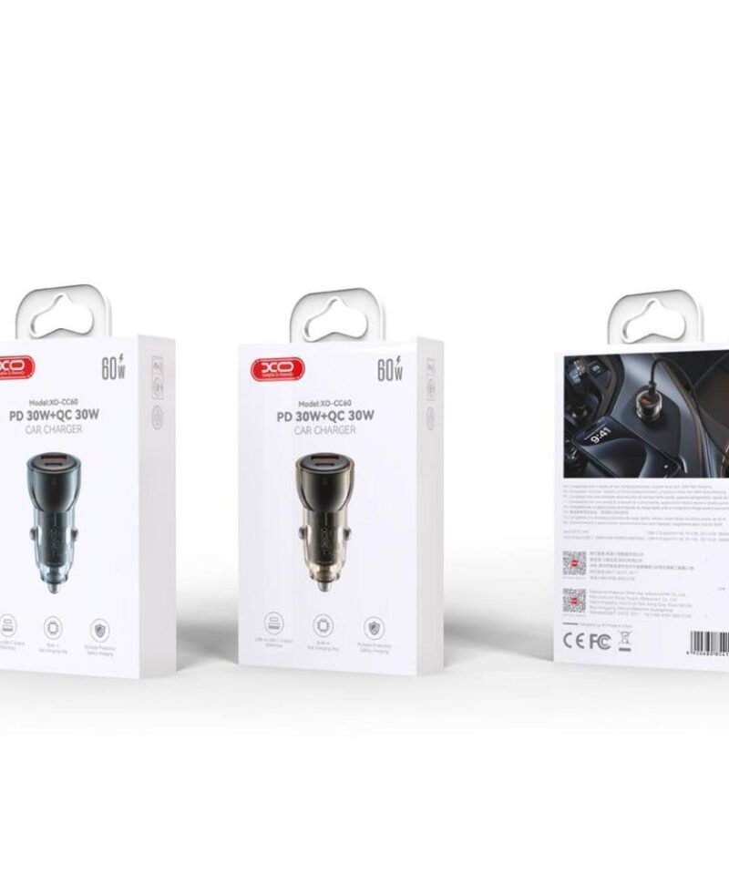 Alternative view of Cargador de coche transparente XO-CC60 USB-C 30W + USB-A 30W (60W)