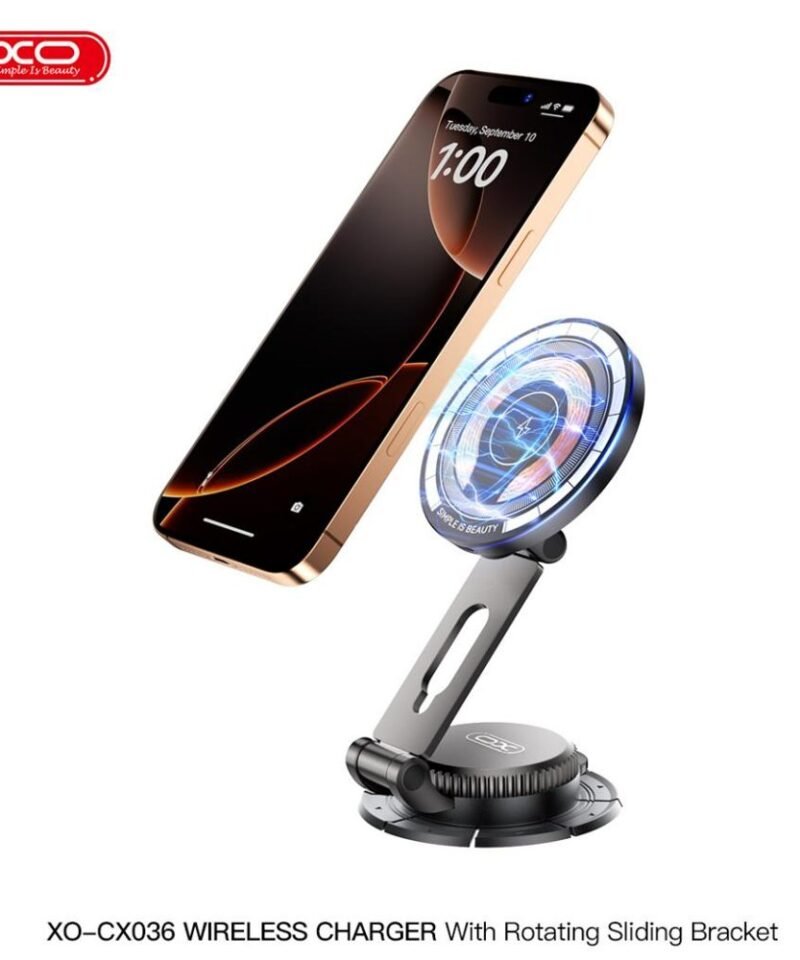 Cargador inalámbrico de coche XO-CX036 magnético giratorio 15W - Imagen 3