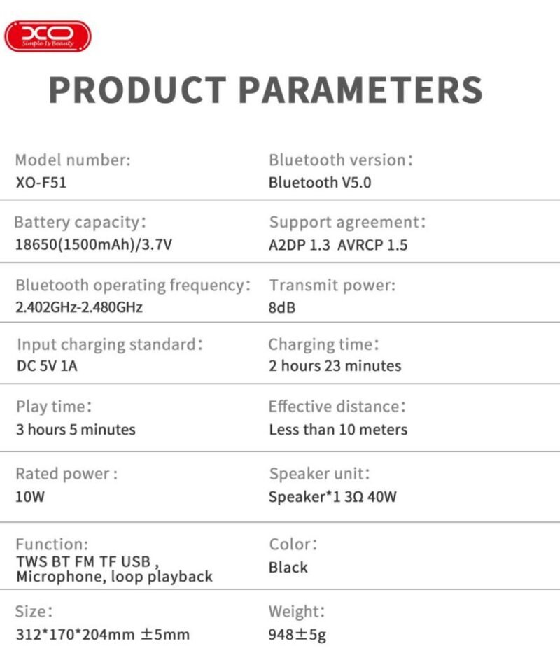 Altavoz Bluetooth XO-F51 de exterior con luces RGB - Imagen 3