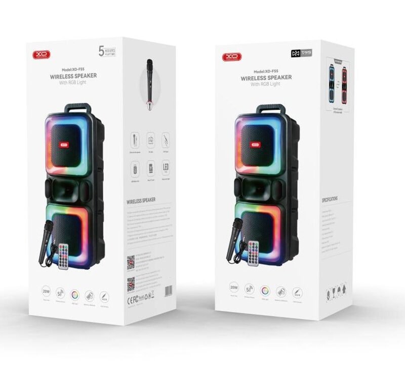 Altavoz Bluetooth XO-F55 con doble altavoz de 8" y luces RGB - Imagen 5