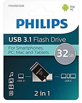 Philips 2 in 1 USB 3.1 - USB-C 32GB Midnight Black FM32DC152B