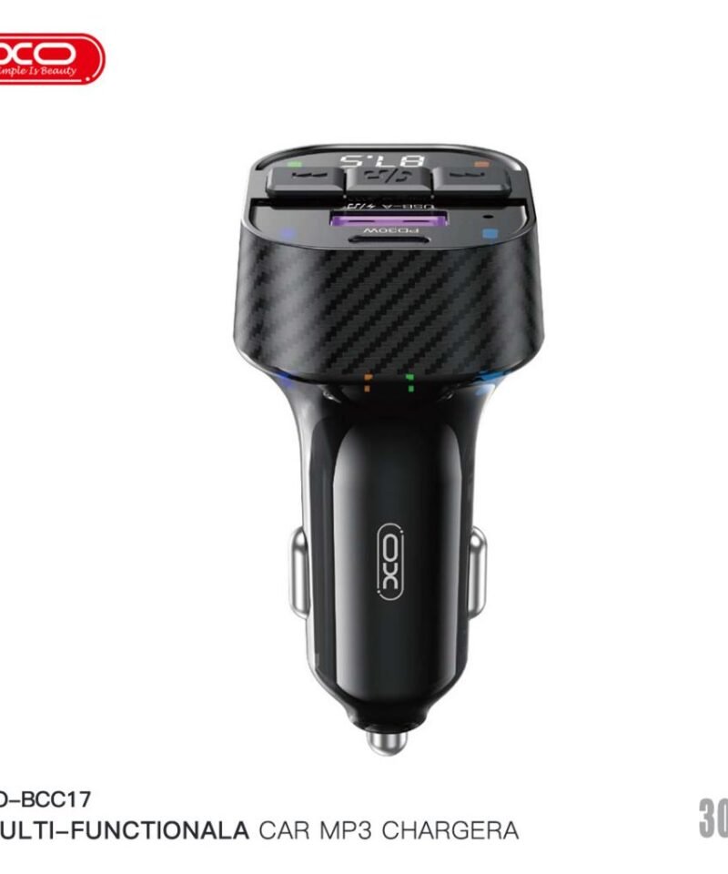 Cargador de coche Bluetooth BCC17 con MP3, doble puerto A+C y PD 30W - Imagen 3