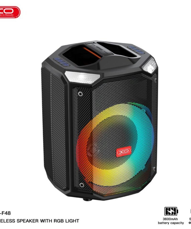 Altavoz Bluetooth F48 RGB Phantom de 8" 40W con Doble Micrófono y Mando a Distancia