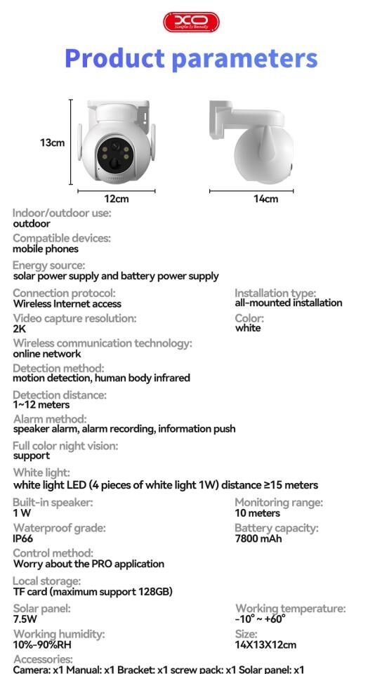 Cámara de vigilancia solar CR10 exterior 3MP WiFi con visión nocturna a color (7800mAh) - Imagen 4