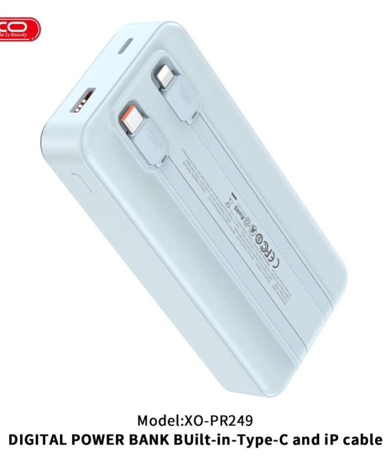 Batería externa PR249 20000mAh con pantalla, USB-C 20W / USB-A 22,5W (cables Type-C y Lightning incluidos) - Imagen 4