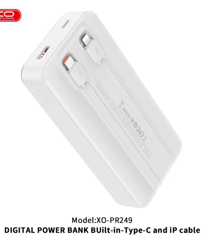 Batería externa PR249 20000mAh con pantalla, USB-C 20W / USB-A 22,5W (cables Type-C y Lightning incluidos) - Imagen 7