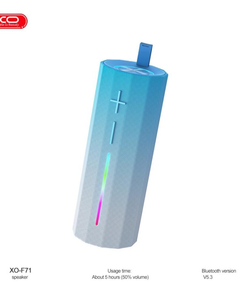 Altavoz Bluetooth F71 Cilíndrico con Asa Oculta y Luz LED (5W)