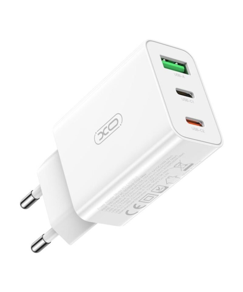 Cargador XO-L101 (EU) 20W con 3 puertos (2 USB-C + USB-A) y cable USB-C