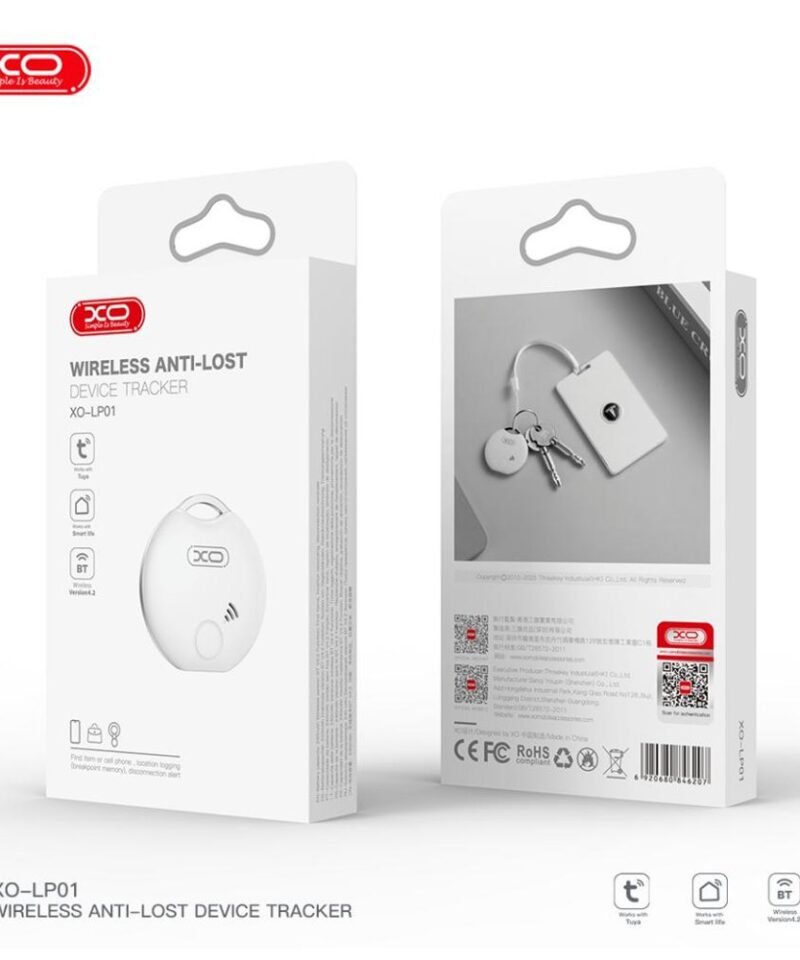 Localizador Bluetooth antipérdida XO-LP01 (app Tuya/Smart Life)