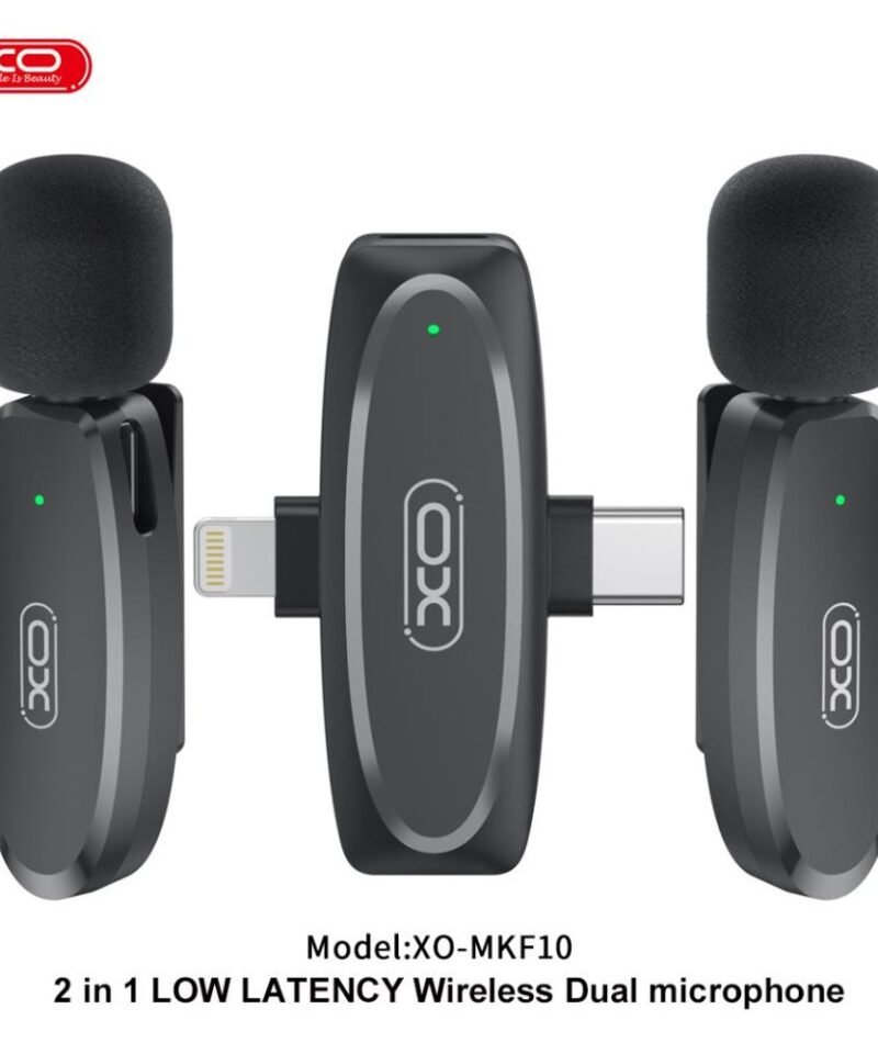 Micrófono de solapa inalámbrico XO-MKF10 2 en 1 USB-C + Lightning