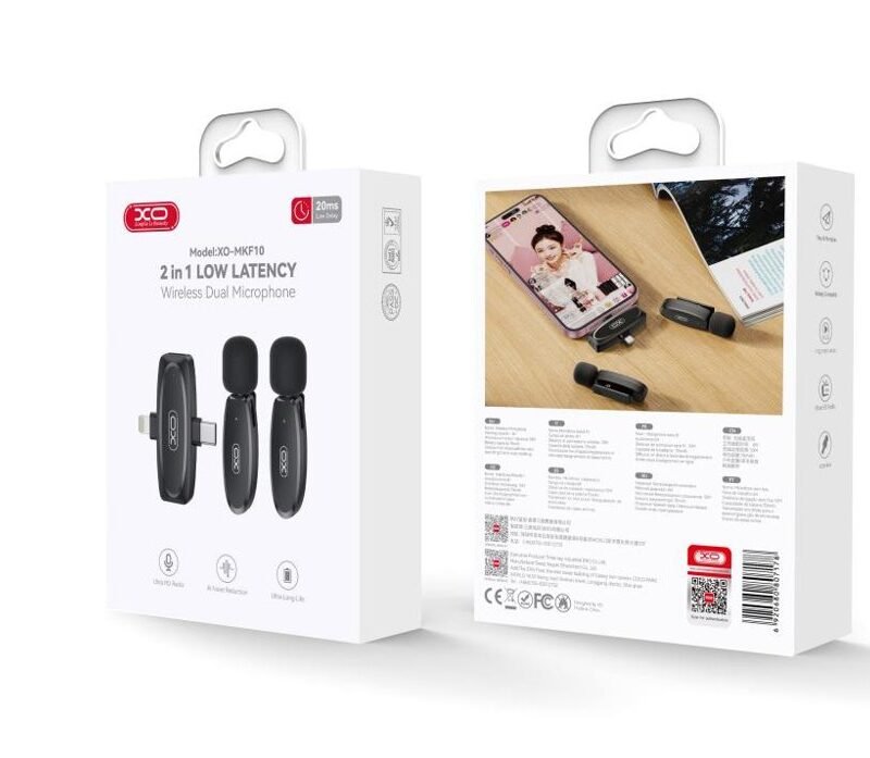 Micrófono de solapa inalámbrico XO-MKF10 2 en 1 USB-C + Lightning - Imagen 5