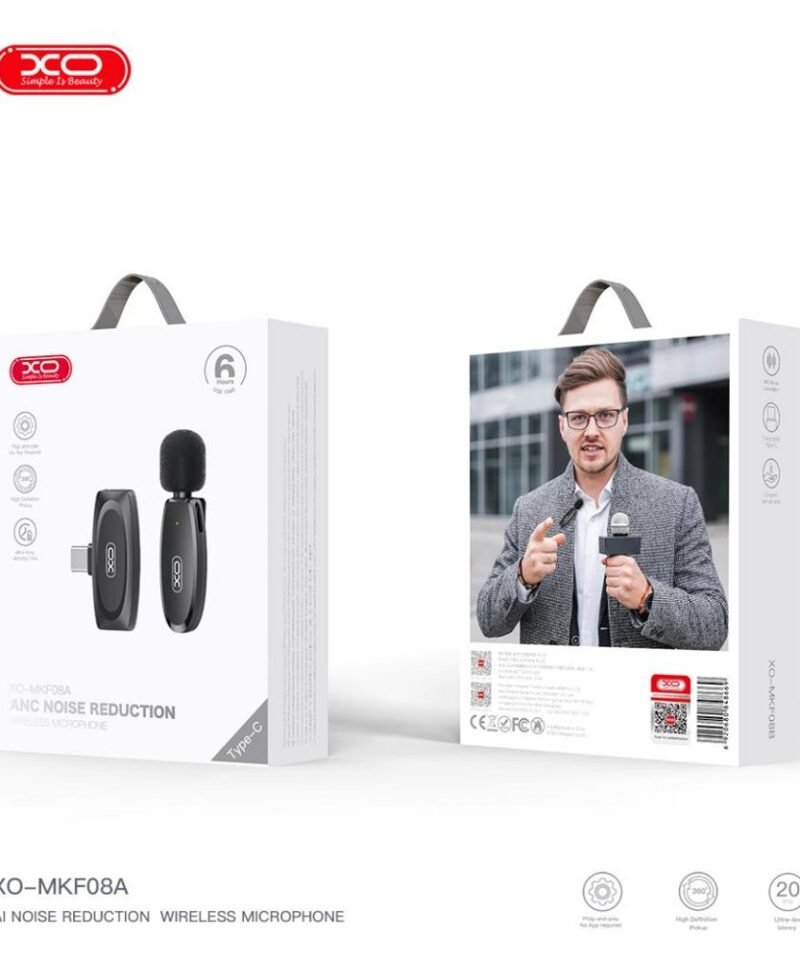 Micrófono de solapa inalámbrico XO-MKF08A USB-C