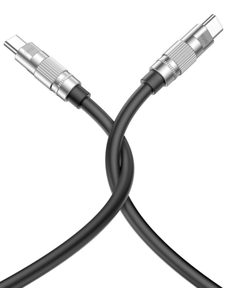 Cable USB-C a USB-C XO-NB-Q228B PD 60W de silicona y zinc, 1,2 m