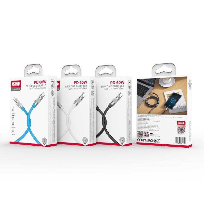 Alternative view of Cable USB-C a USB-C XO-NB-Q228B PD 60W de silicona y zinc, 1,2 m