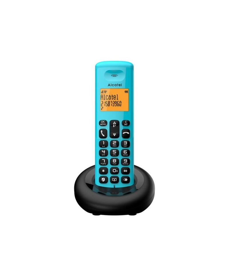 Teléfono fijo inalámbrico DECT Alcatel E160 en azul