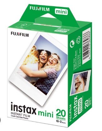 Película instantánea Fujifilm Instax Mini, pack doble para 20 fotos (2 cartuchos de 10)