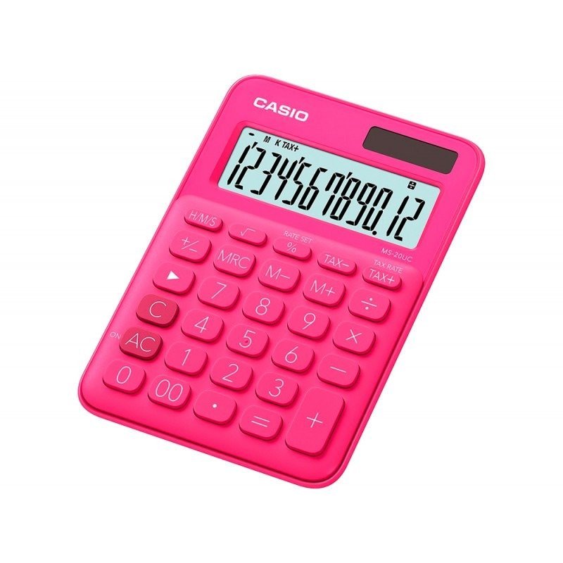 Calculadora de sobremesa Casio MS-20UC de 12 dígitos en fucsia