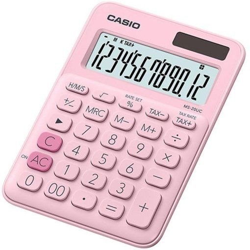Calculadora de sobremesa Casio MS-20UC de 12 dígitos en rosa