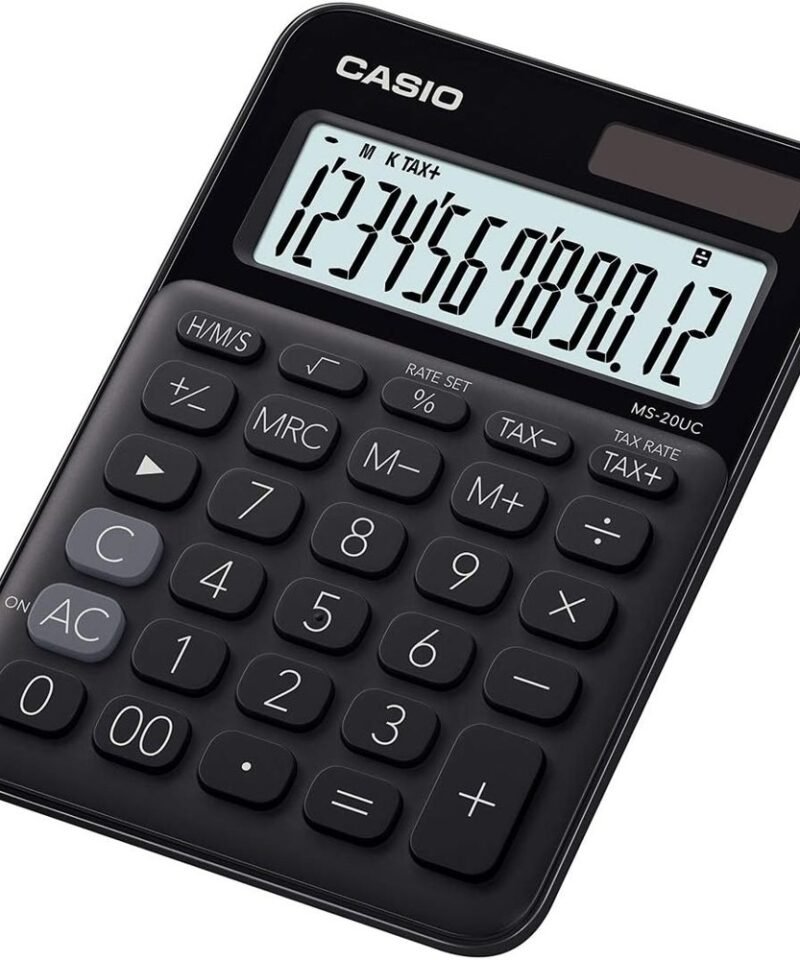Calculadora de sobremesa Casio MS-20UC de 12 dígitos en negro