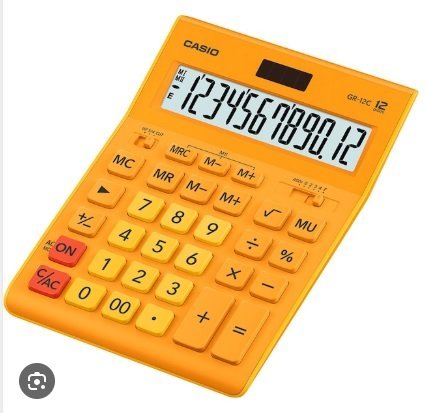 Calculadora de sobremesa Casio GR-12 de 12 dígitos en naranja