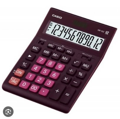 Calculadora de sobremesa Casio GR-12C de 12 dígitos en rojo