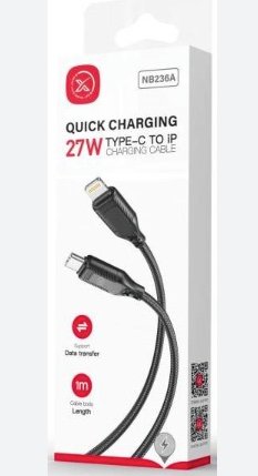 Cable XO NB-Q236A USB-C a Lightning 27W - Negro