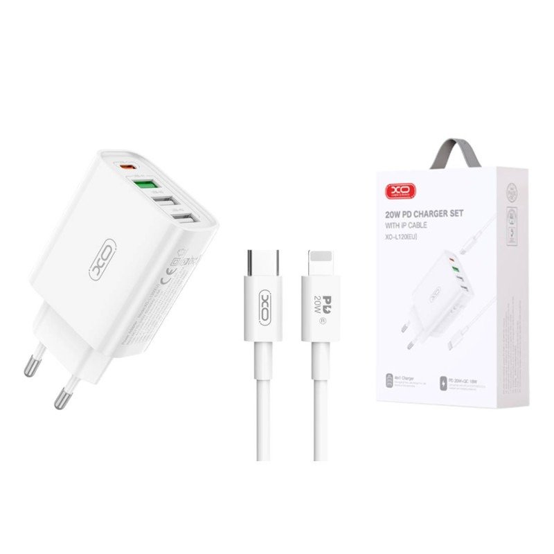Cargador XO L120 Lightning 20W