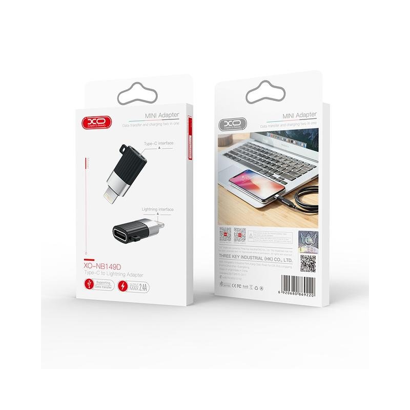 Adaptador XO NB149-D USB-C a Lightning - Negro