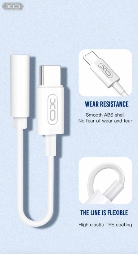 Adaptador XO NBR161 USB-C a 3.5mm - Blanco