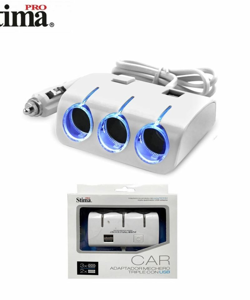 Adaptador Mechero Triple USB SAC6349