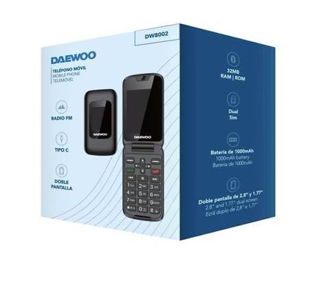 Teléfono móvil con tapa Daewoo DW8002 doble pantalla