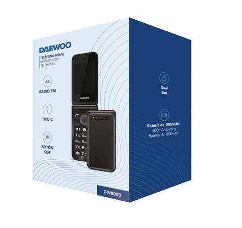 Teléfono móvil con tapa Daewoo DW8003 negro