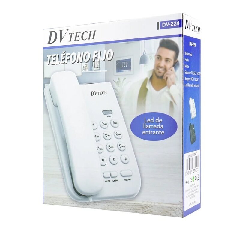 Teléfono fijo de sobremesa DV224 con cable