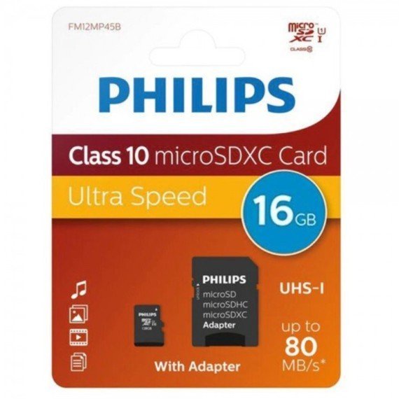 Tarjeta microSD Philips 16GB Clase 10 (UHS-I)