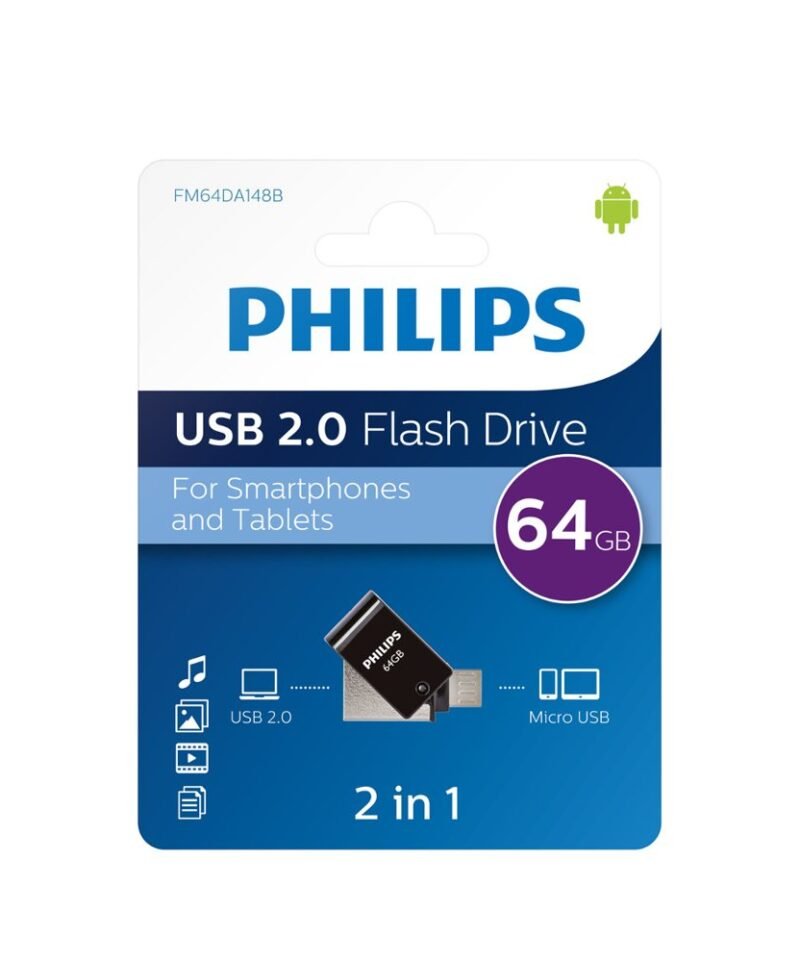 Memoria USB Philips 2 en 1 OTG 64GB (USB-A / microUSB)