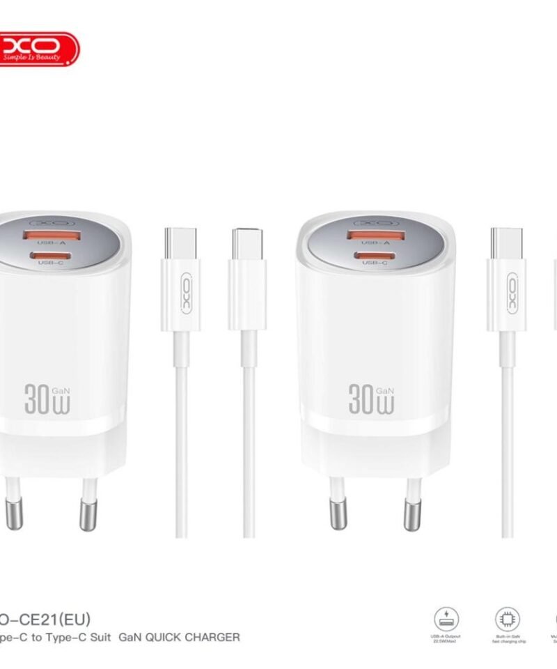Alternative view of Cargador CE21 30W GaN con cable Lightning