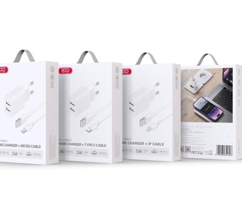 Cargador L109 doble USB-A 2.4A con cable Type-C - Imagen 3