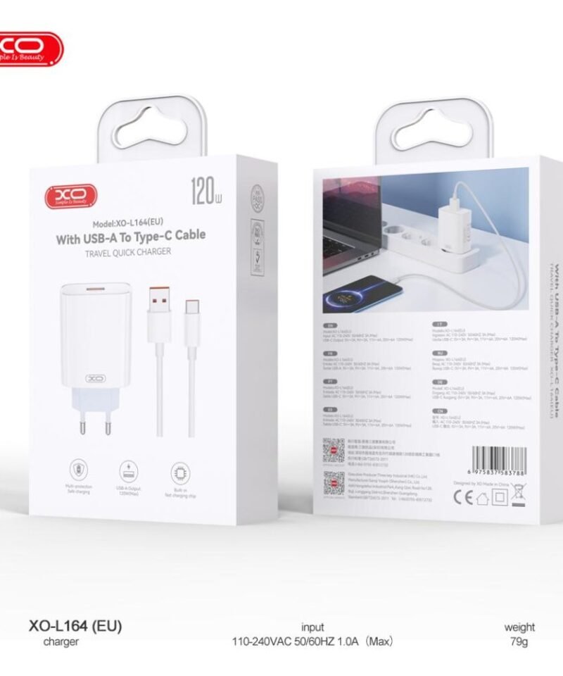 Alternative view of Cargador rápido L164 con cable Type-C (kit Xiaomi)