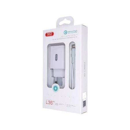 Cargador de viaje L36 QC3.0 con cable Lightning