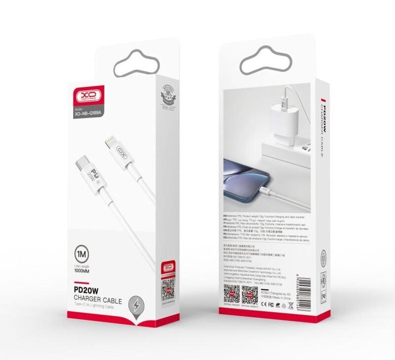 Cable NB-Q189A Type-C a Lightning PD 20W (1m)