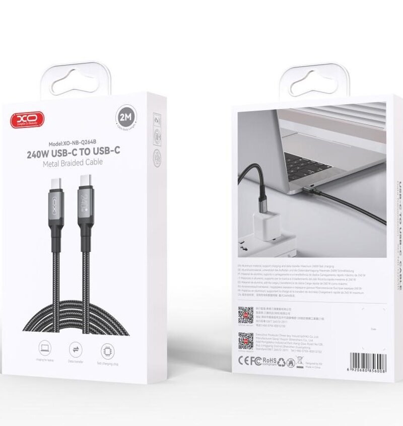 Cable NB-Q264B Type-C a Type-C 240W (2m) - Imagen 3