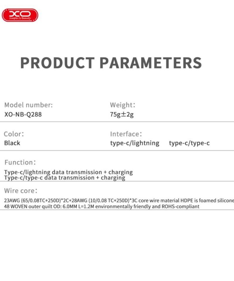 Alternative view of Cable NB-Q288A Type-C a Lightning 27W