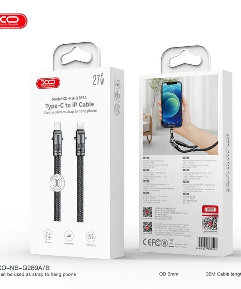 Cable corto NB-Q289A Type-C a Lightning 27W (20cm) - Imagen 3
