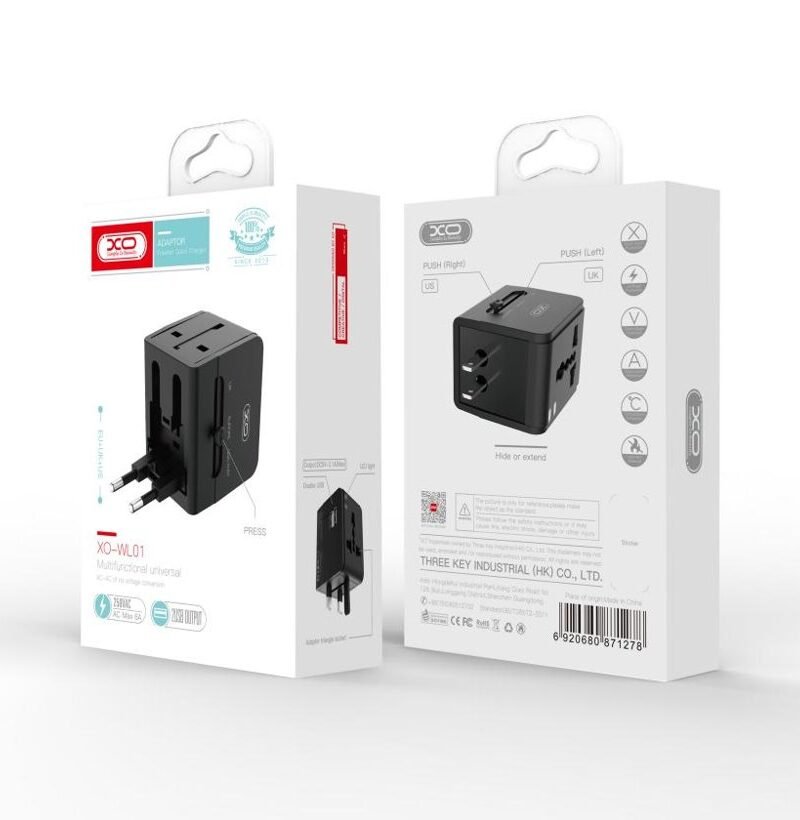 Adaptador de viaje universal WL01 (UK/EU/US)