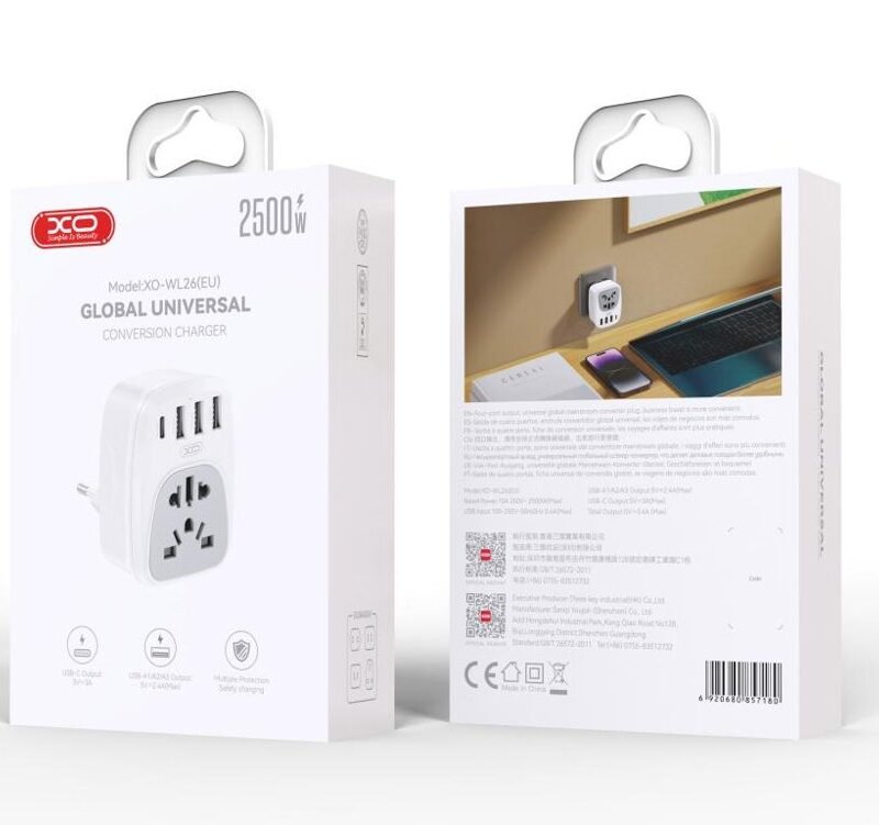Cargador de viaje universal WL26 (1 USB-C + 3 USB-A) - Imagen 3